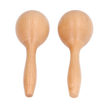 2 pezzi di maracas in faggio - Suono chiaro, lucide 14x5x5 cm