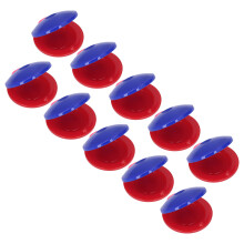 10 pezzi di castagnette da dito in plastica, diametro 5,5 cm, Blu/Rosso