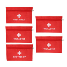5er Set wasserdichte Nylon-Medizinbeutel 20x14cm Rot für Reisen Zuhause