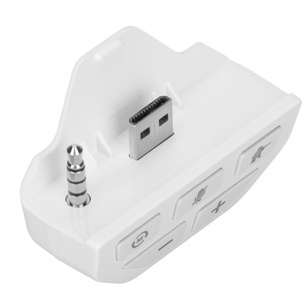 For Xbox One Controller Sound Enhancer Stereo Headphone Adapter With 4 Eq Sound Modes And Detection Mode White 8711321562543