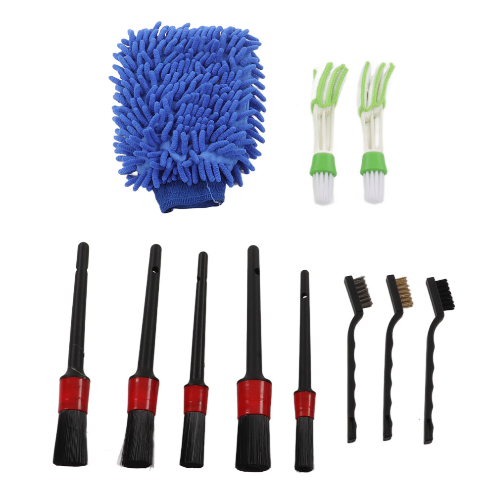 11Pcs Car Cleaning Detailing Brush Set Interior Exterior Plastic For Wheels Windshield Wipers Window Glassblue 8431321562373