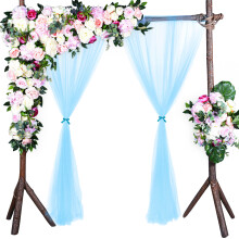 Cortina de fondo de malla para bodas 1,5x2,8m, 80g, blanca