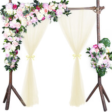 Pantalla de gasa de nylon Chinlon blanca para boda 5x7 pies