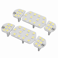 6 piezas 48SMD 12V Luz de panel LED de cúpula blanca 5W