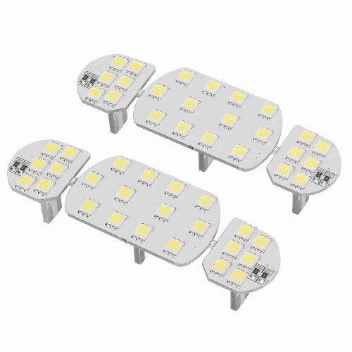 6 piezas 48SMD 12V Luz de panel LED de cúpula blanca 5W