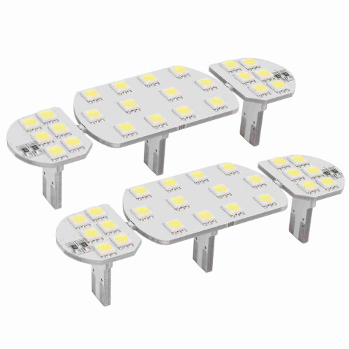 6 piezas 48SMD 12V Luz de panel LED de cúpula blanca 5W 1
