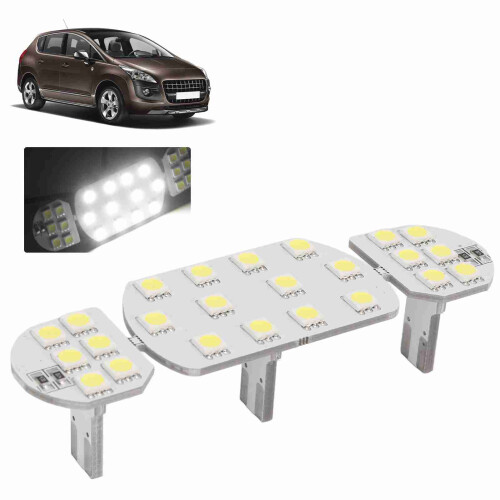6 piezas 48SMD 12V Luz de panel LED de cúpula blanca 5W 2