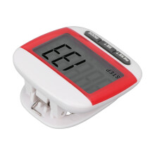 Podomètre à clip rouge avec écran LCD, compteur de pas