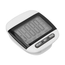 Podómetro con clip - Contador de pasos LCD, negro