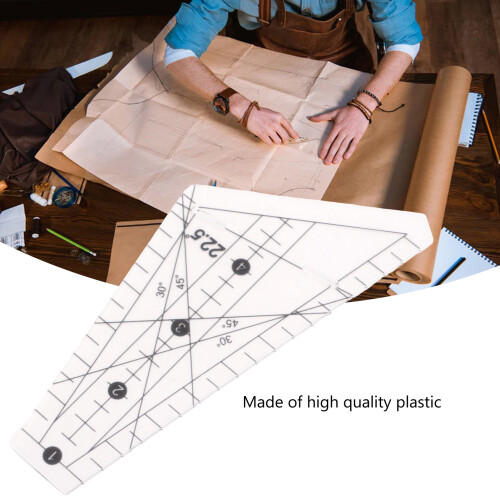 Righello per quilting con scanalatura a 22,5 8 piedi trasparente 2
