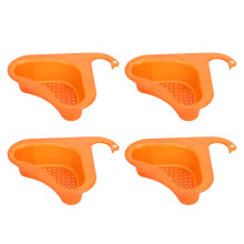 4 piezas Colador de desagüe naranja 9.6x8.5x2.6in