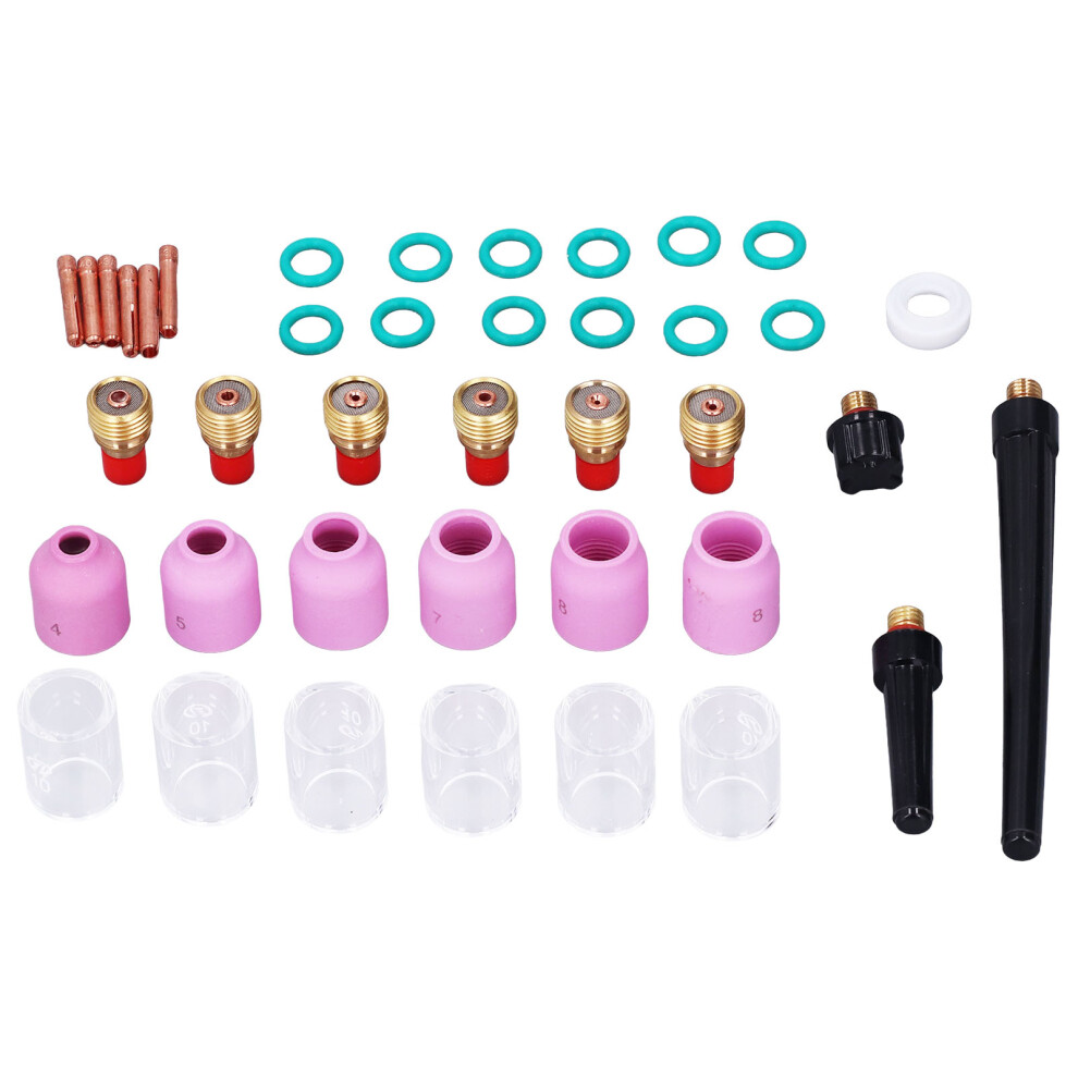 40Pcs Tig Welding Torch Accessories Kit Collet Alumina Nozzle Gas Len Glass Cup For Wpâ9/20/25 8701321565392