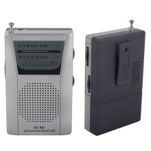 Radio portátil AM/FM, 9,5x6x2 cm, ABS, 2xAA, Negro