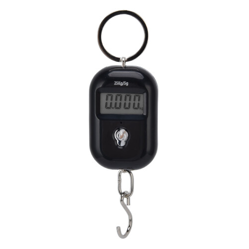 Pèse-bagages porte-clés noir 25kg compact 1