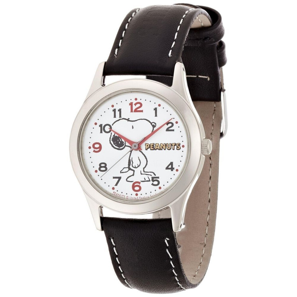 [citizen Q&q] Analog Snoopy Waterproof Leather Strap Aa95-9854 Women's Black