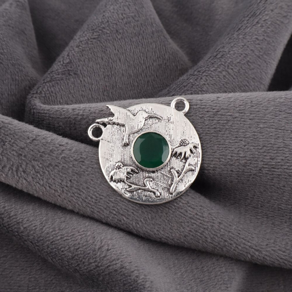 Green Onyx Pendant Handmade Gemstone Jewelry, 925 Solid Sterling Silver Pendant Unique Design Jewelry