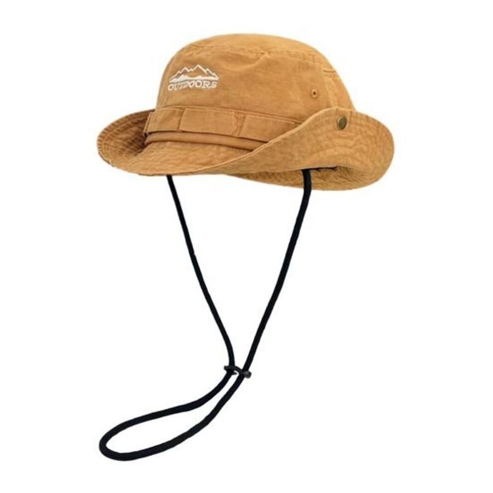 (brown) Sun Protection Hat Breathable Decorative Soft Unisex Summer Bucket Cap Fisherman Hat Outdoor Travel