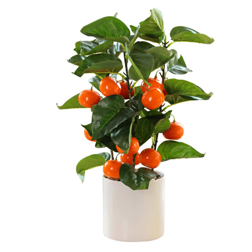 Albero artificiale da frutta in vaso 535 g 46 cm giallo