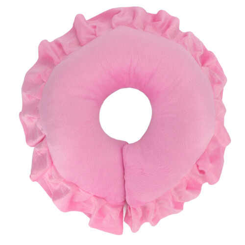 Cuscino di supporto per il collo a forma di U rosa, cuscino per il viso 1