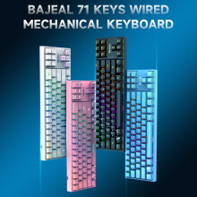 K71 teclado de 71 teclas, interruptor azul, 36x11x3.5cm negro