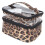 Neceser de PVC de doble capa con estampado de leopardo, grande 15