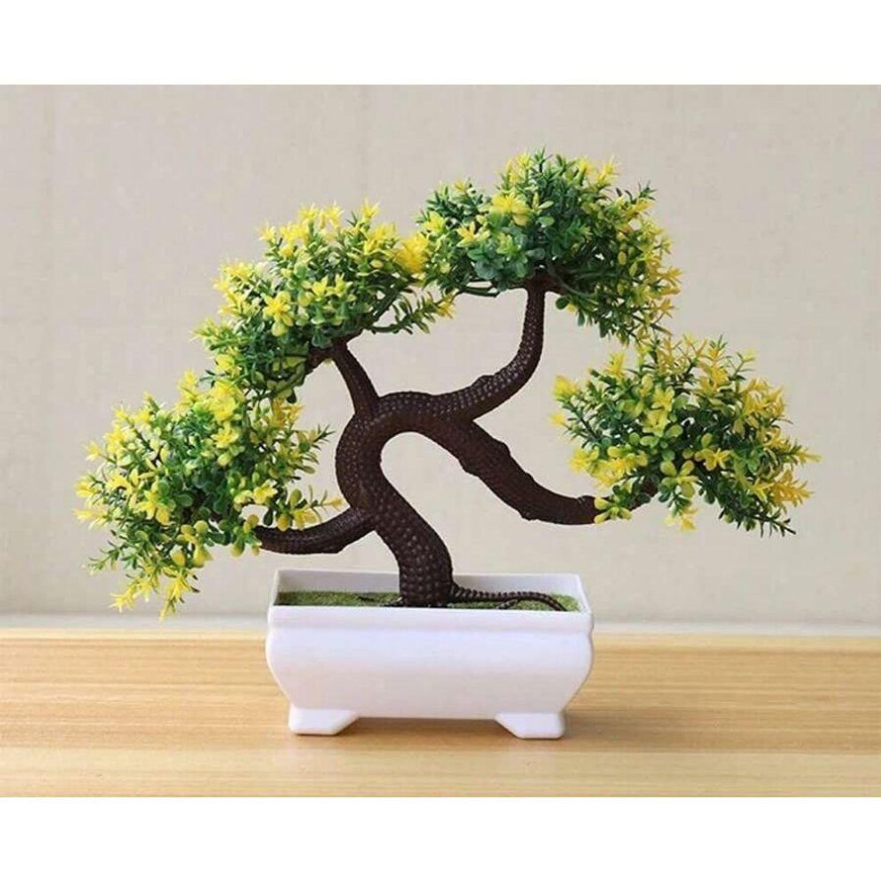 1 Pcs Artificial Bonsai Flower With Designer Pot | Realistic Looking -no Maintenance | Small Plants For Home Decor