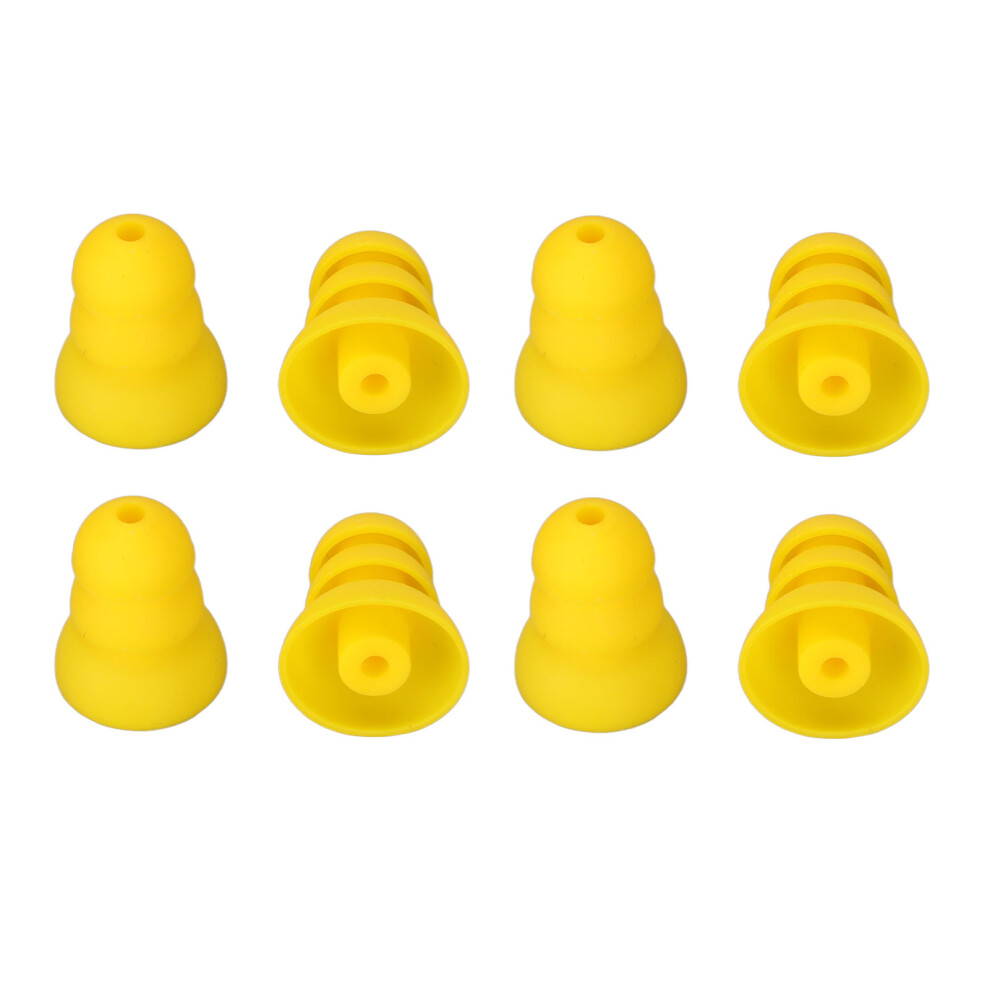 8pcs Hearing Aid Ear Tips 3 Layer Soft Silicone Replacement BTE ITE Pocket Hearing Aids Earplug DomesYellow