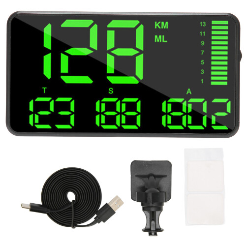 Schwarze Auto-HUD-Display GPS Satelliten-Geschwindigkeitsalarm USB-Strom 48mm 1