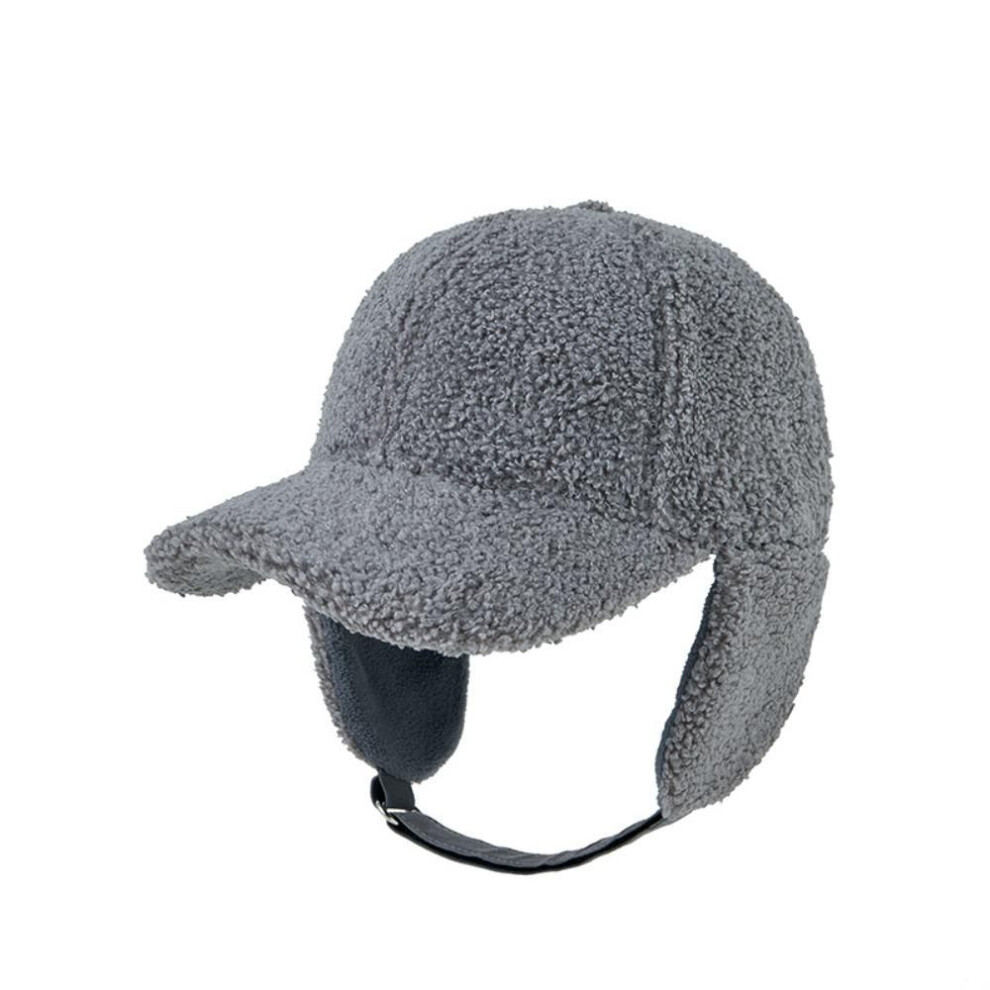 (dark grey) New Winter Lamb Fleece Thickened Baseball Cap Men And Women Outdoor Windproof Ear Protection Warm Peaked Hat-image-OPC-PHVPXSB-NEW