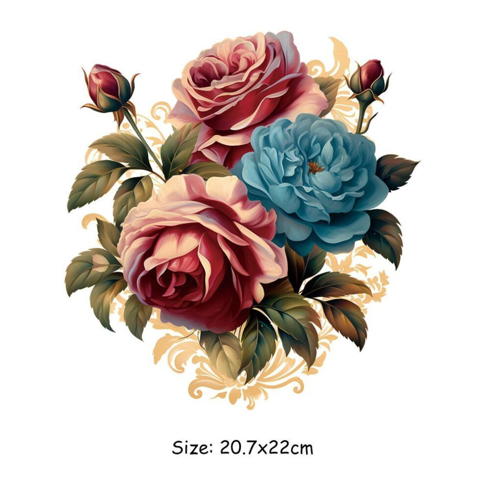 Flower Cartoon Stickers On Clothes Thermal Press New Heat Transfer Diy Garment Accessory Washable Flower Sticker Patch