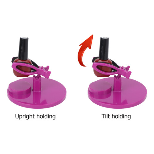 Support de vernis à ongles en ABS violet, base large, clip 2