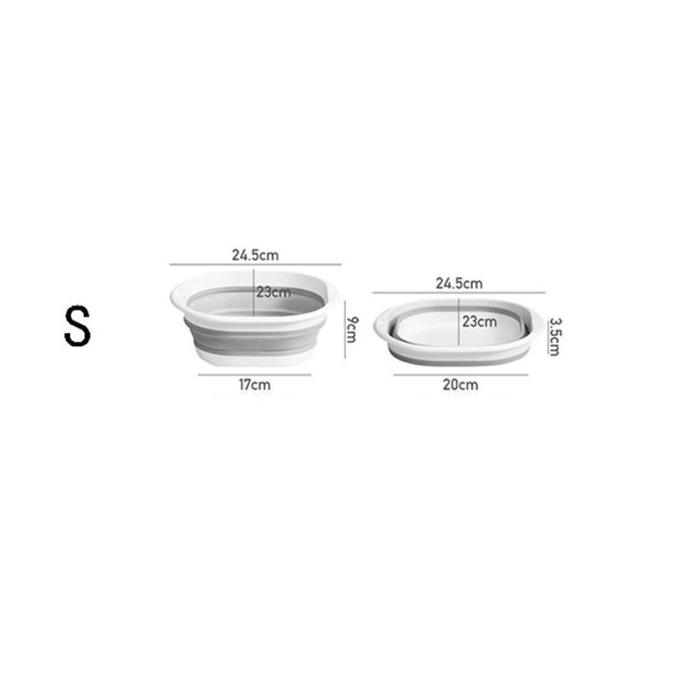 (grey, S) Folding Foot Bath Basin Portable Plastic Foot Soak Tub For Home Use Multipurpose Wash Basin