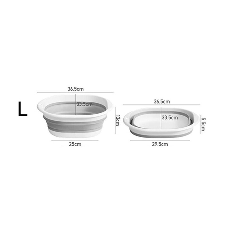 (grey, L) Folding Foot Bath Basin Portable Plastic Foot Soak Tub For Home Use Multipurpose Wash Basin