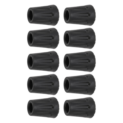 Walking Pole Rubber Tips Universal Round Head Shock Absorbing Hiking Pole Feet Cover 10pcs