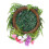 Corona de flores artificiales 60x40cm verde/rojo/amarillo 9
