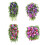 Corona de flores artificiales 60x40cm verde/rojo/amarillo 16