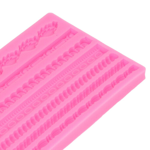 Molde de silicona 3D de cuerda tejida perlada rosa 7.7oz 2