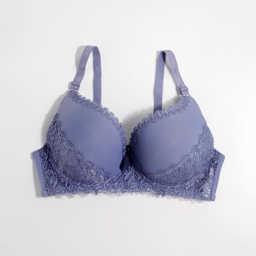 (grey, 90D) Solid Color Women Large Size Bra 38d 40d 42d 44d 46d 48d Femme Plus Size Lingerie Underwire Mold Cup Bra