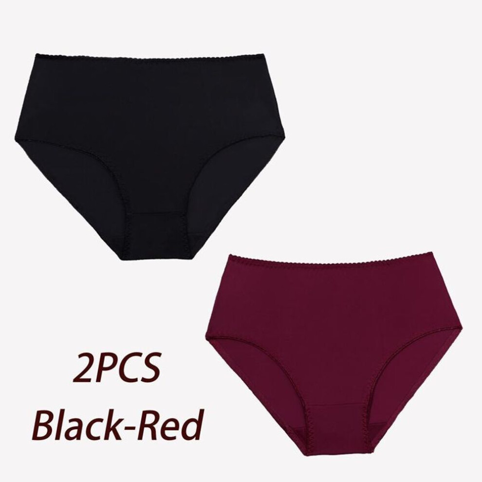 (multicolor, M) 2pcs Women's Panty Breathable Ice Silk Plus Size Brief Seamless Underwear S M L