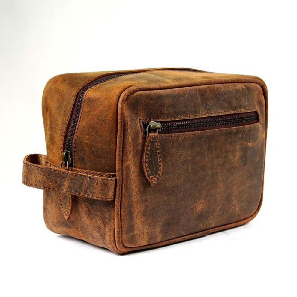 Rustic Leather Dopp Kit, Personalized Groomsmen Gift, Leather Dopp Kit, Mens Leather Toiletry Bag, Mens Dopp Kit, Mens Toiletry Bag