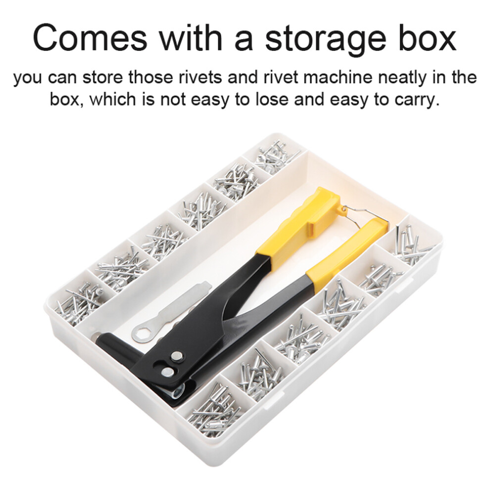 Heavy Duty 380 PCS Riveter Set Blind Rivet Machine Assortment Kit Pratical Hand Tool Set