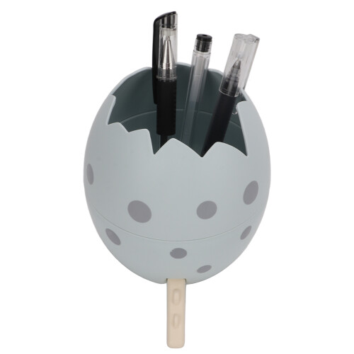 Porte-crayons œuf de dinosaure 12,5x11 cm bleu