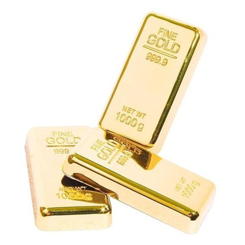 Pack Of 3 Gold Bar Paper Weight For Office Table, Stylish Gift For Men, Women, Fancy Gifts For Birthday, Anniversary, Jewellery Shop Decoration