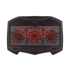 Gaming Laptop Cooling Pad Red LED 3 Cooling Fans 5 Adjustable Angles Dual USB Ports Quiet Laptop Cooler for 16in Laptop