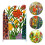 Panneau de clôture en fer – Fleur multicolore, 11,8  7,5 po 4