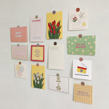 Tarjeta decorativa para pared - Flor de tulipán, Bloque de color