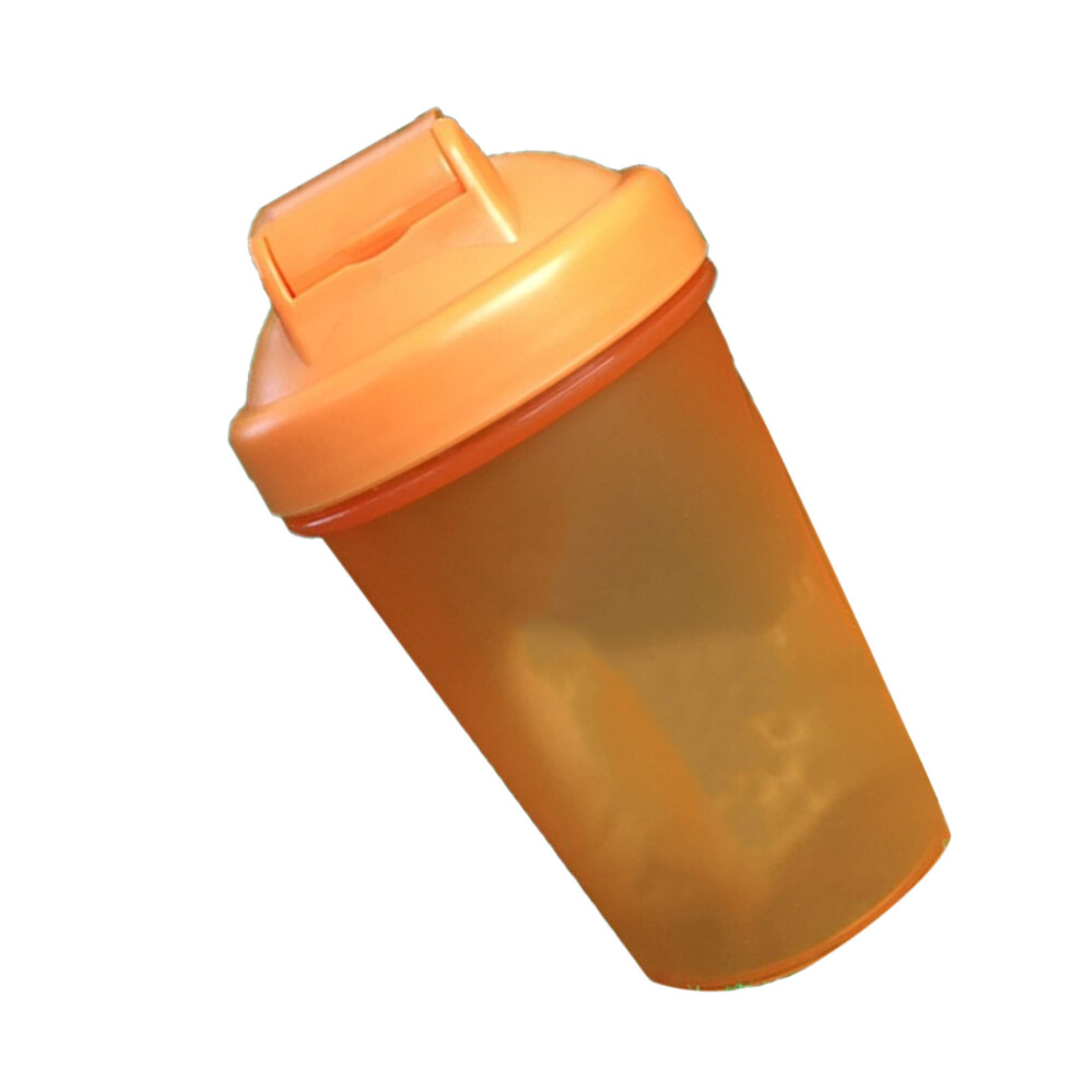 Protein Powder Shaker Cup PP Shaker Bottle with Stainless Steel Ball for Mixing 500mlOrange
