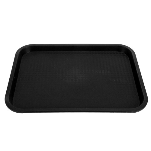 Bandeja rectangular de PP para comida rápida 380 g 35x27 cm negro 1