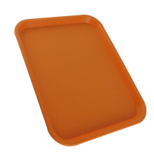 Bandeja alimentaria amarilla rectangular gruesa de PP 380 g 3527 cm
