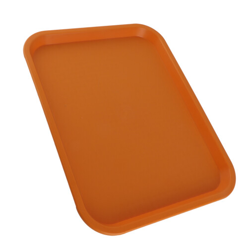 Bandeja alimentaria amarilla rectangular gruesa de PP 380 g 3527 cm